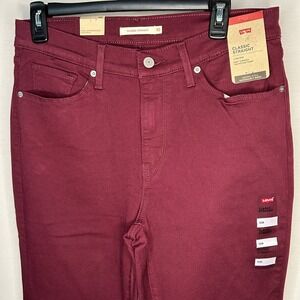 Levi's Classic Straight Leg Mid Rise Cranberry Denim Jeans Womens Size 10M NWT